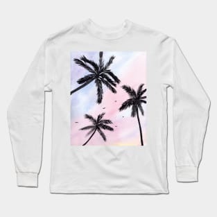 Palm Trees Sunset Long Sleeve T-Shirt